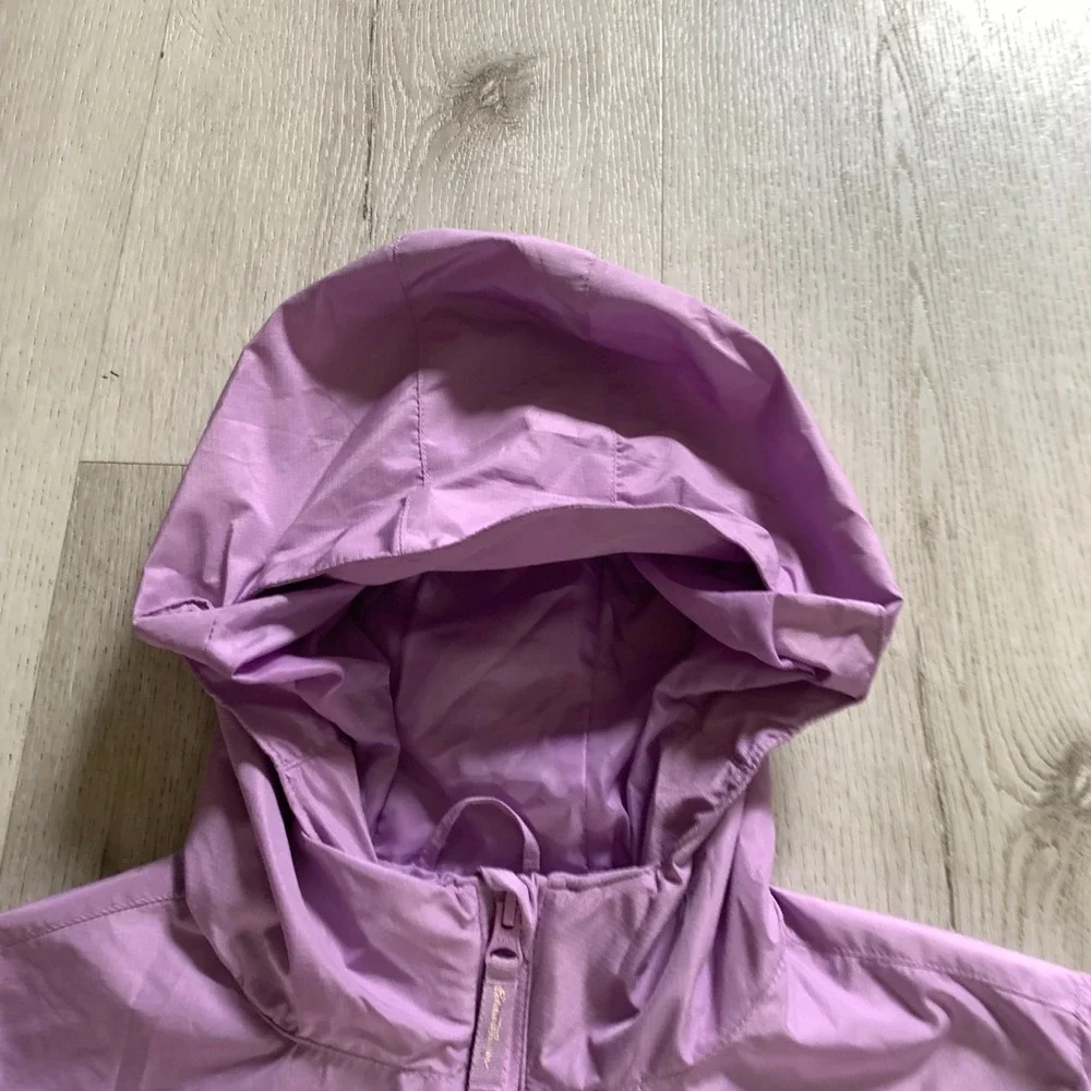 Eddie Bauer Kids Purple‎ Grey Colorblock Hooded Windbreaker Jacket Size S 7/8